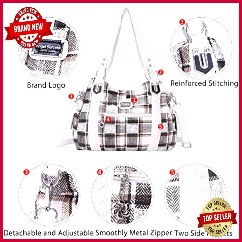 Soft PU Leather Hobo Shoulder Bag Crossbody Purse Tote for Women